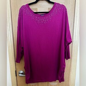 Faded Glory Magenta Studded Tunic Sz 2X
